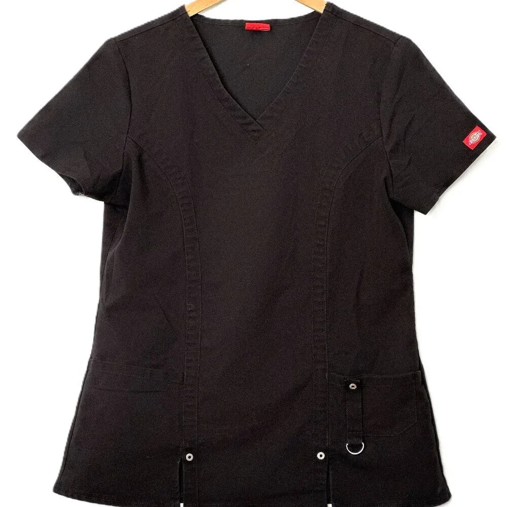 Black Dickies Scrub Top Size Small - Picture 2 of 6